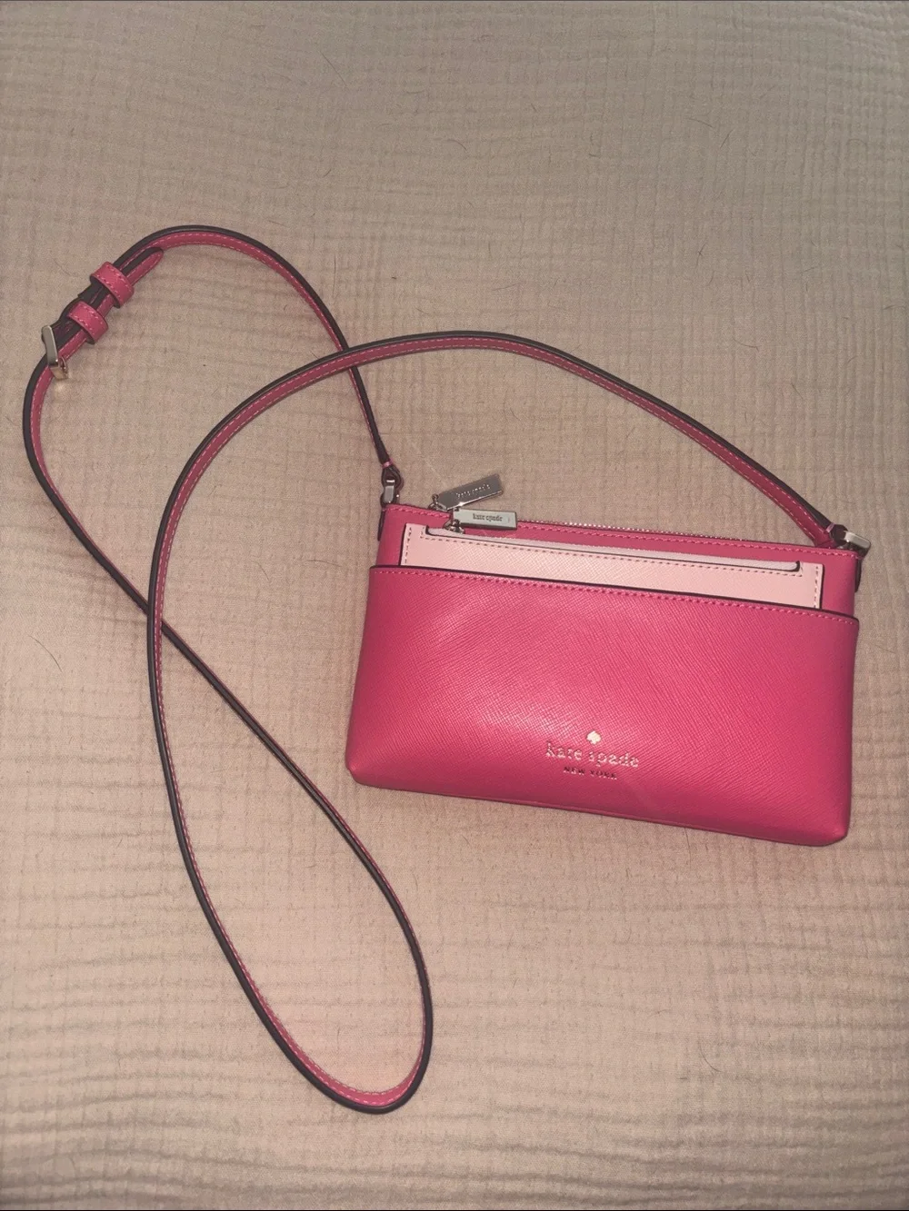 kate spade Two-Tone Hot Pink & Light Pink Crossbody Wallet